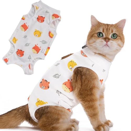 XYTAHDM Traje de Recuperación para Gato, Leotardo Postoperatorio para Gato, Traje Quirúrgico Postoperatorio para Gato, para Heridas Abdominales o Afecciones de la Piel, para 4-7 kg (Estilo B)