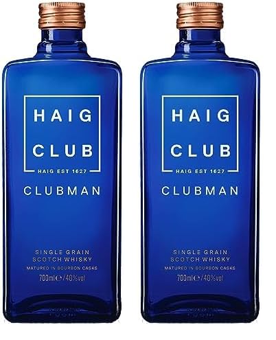 Haig Club Clubman Single Grain Scotch Whisky | 40% vol | 70cl | Matured Exclusively in Bourbon Casks | Scottish Whisky | Notes of Vanilla & Coconut | Also for Whiskey & Cola Drinks (Pack of 2)