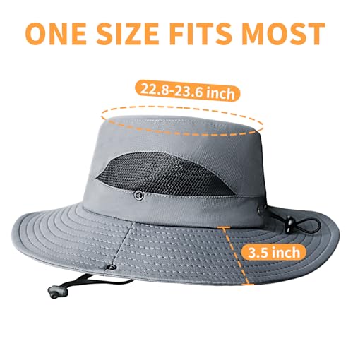 AGLIFEFY Chapéu de sol masculino FPS 50+, respirável, chapéu de pesca, aba larga, proteção UV, Cáqui