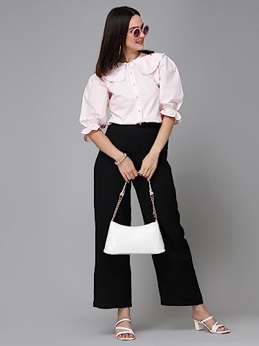 Image of Style Quotient Women Sky Blue Victorian Style Shirt