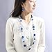 Jules D. Long Bead Necklaces For Women Link Chain Multi Color Necklace Earring Set Shell Stone Beads Fashion Necklace Gift (Blue)