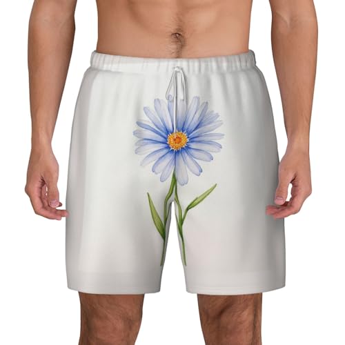 Pantalones cortos de baño para hombre con estampado de margaritas casual