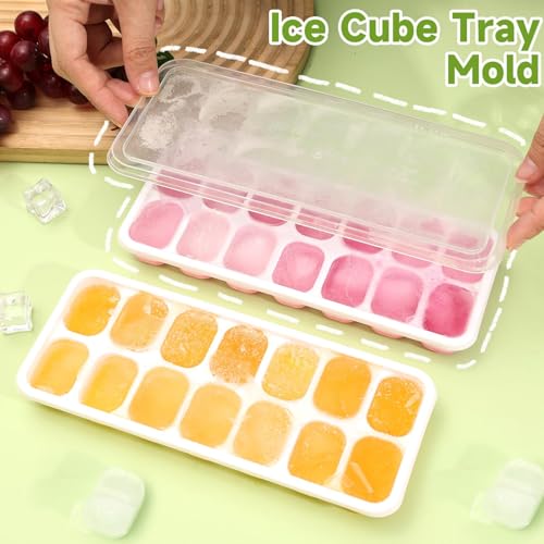 Bandeja de silicona para cubitos con tapa, 14 compartimientos miniatura 5