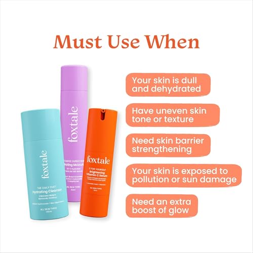 Generic Hydraglow Trio Skin Care Kit | Cleanser Face Wash 100ml + Ceramide Moisturizer 50ml + Vitamin C Face Serum