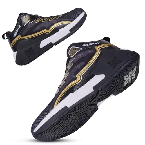 Image of Vector X Grip-X Mens Basketball Shoe /Sneakers Knitted Upper + Rubber Outsole Indoor & Outdoor Court Shoes Provide Ultimate Comfort, Lightweight, Reliable Grip for Sports Players