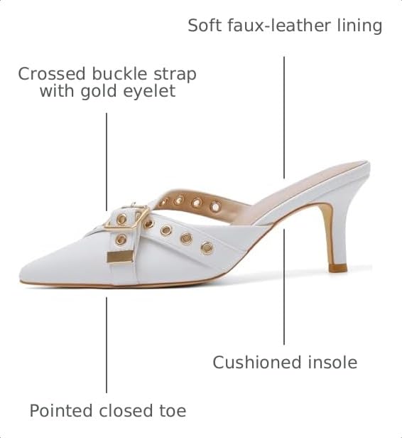 Image of Mostrin Kitten Heels for Women Pointed Closed Toe Heels Vintage Stiletto Dressy Pumps Shoes for Office Work Party