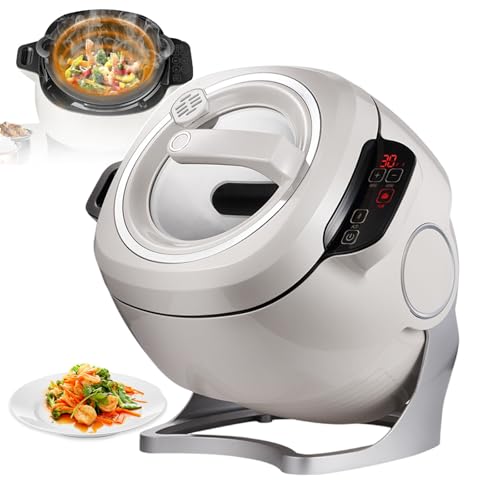 forplubossmmp Robot Salteado De Cocina Automática - Procesador De Alimentos Comercial con Calentamiento Integral De 360° - Máquina Salteada Multifuncional con Pantalla Táctil (Potencia De Fuego)