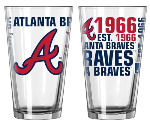 Boelter Brands MLB Spirit 16oz Pint Glass (Atlanta Braves)