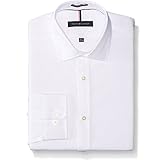 Tommy Hilfiger 100 % Cotton LS Slim Fit Non Iron Men's Dress Shirt White - 16.5 32-33