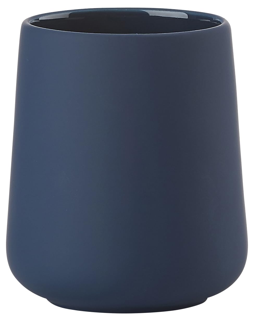 Zone Denmark Royal Blue Nova One Ceramic Toothbrush Cup With Soft Touch Coating Diameter 8 Cm Height 10 Cm