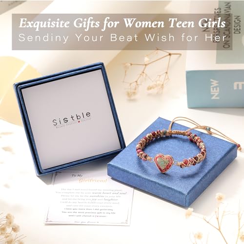Gifts-for-Mom-Daughter-Granddaughter-Love-Gifts-for-Wife-Girlfriend-to-My-Sister-Jasper-Heart-Bracelets-Natural-Stone-Bracelet-Graduation-Birthday-Anniversary-Christmas-Jewelry-for-Women