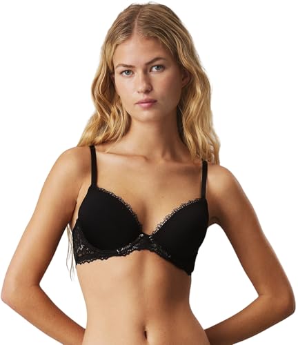 Calvin Klein Damen Push-Up BH Lift Demi mit Bügel, Schwarz (Black), 75B