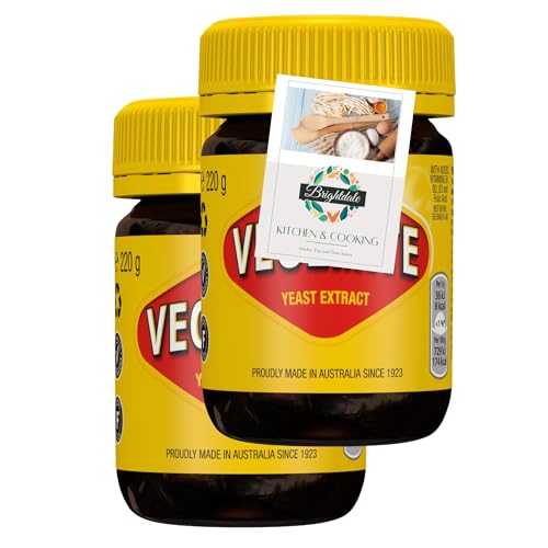 Yeast Spread Bundle with Vegemite 220g 2 Pack and Brightdale Kitchen Booklet