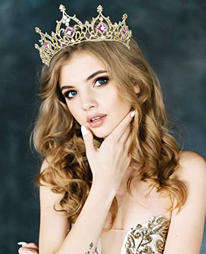 Wecoe Gold Crown For Women Ab Rhinestone Tiara Baroque Style Crown Birthday Girls Rhinestone Tiaras And Crowns Princess Queen Crown Wedding Hair Accessories For Brides Happy Birthday Decorations Gifts For Women #TOP1