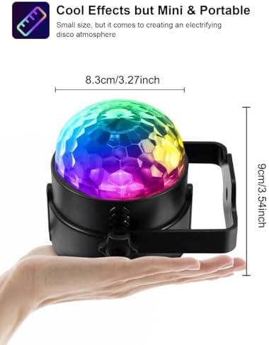 [2-Pack] Sound Activated Party Lights with Remote Control Dj Lighting, RBG Disco Ball Light, Strobe Lamp 7 Modes Stage Par Light for Home Room Dance Parties Bar Karaoke Xmas Wedding Show Club