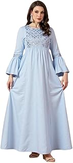 جلابية استقبال حريمي قطن – كم مروحة وأستيك على الخصر – تصلح كدريس خروج – مقاس 1 (60–85 كجم) ومقاس 2 (85–120 كجم)