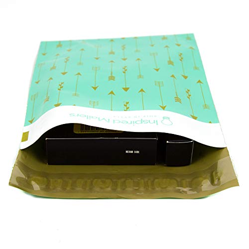 Image of Inspired Mailers - Poly Mailers 6x9 - Tribal Arrows Deluxe (Seafoam /Gold) - Choose from 6x9, 10x13 and 14.5x19 Sizes - 3.15mil Unpadded (6x9, 100 Pack)