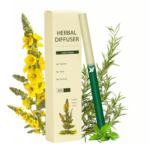 FSAZAT Herbal Diffuser Pen,Lung Cleanse Diffuser with Mullein, Thyme & Mint,Supports a Calm Mood and Relaxed Feelings