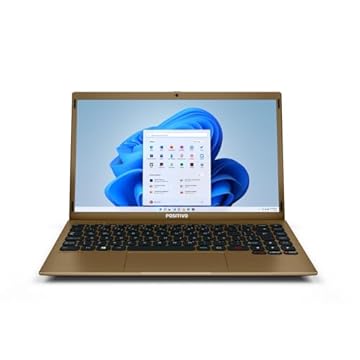 Notebook Positivo Motion C4120F Intel® Celeron® Dual-Core™ 4GB RAM 120GB SSD Windows 11 Home 14" - Dourado - Inclui Microsoft 365*