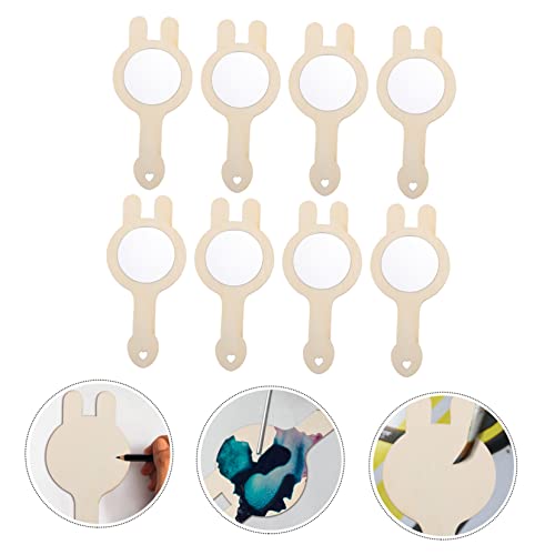 Abaodam 16 Peças Pequeno Espelho De Madeira Para Crianças Brinquedos Espelho De Impressão DIY Acessó