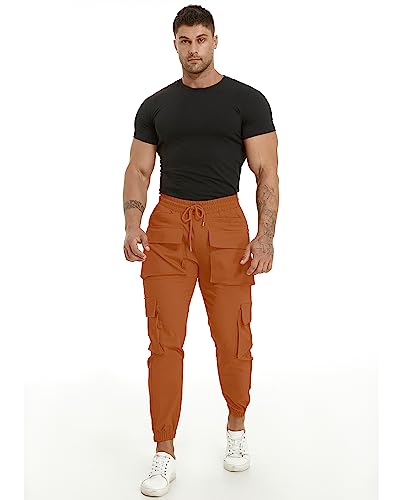 ALLELMS Mens Cargo Joggers Pants Slim fit Stretch with Pockets Hiking Pants for Men4