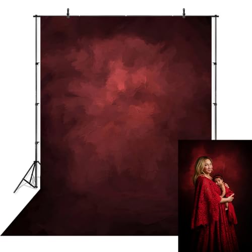 Aurolisa 5x7ft Red Vintage Abstract Photo Backdrop