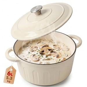 LZDMY Gusseisen Topf Brot Backen 6 Liter 26 CM, Backofenfest bis 300°C