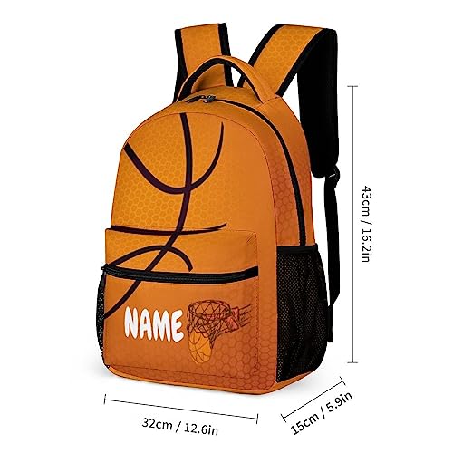 Custom Cute Basketball Texture Kid Backpack Personalized Kid's Name Text Children School Bag Customized Bookbag Backpack for Boys Girls Student2