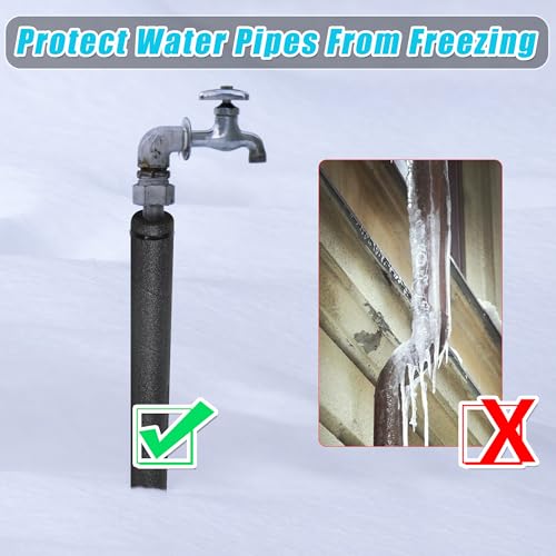 4 Pack Pipe Insulation Foam Tube, 15.74 Inch Black Pool Noodles Foam Snake Pipe Wrap Protection Multi-Purpose Soft Foams Tubing for Winter Water Pipes and Outdoor Indoor Swimming Pool Handle - Thumbnail 5
