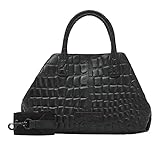 Strap: Verstellbarer Gurt Liebeskind Berlin Damen Paperbag Croco Chelsea Shopper, Schwarz, Small (HxBxT 20.5cm x 12cm 27cm ) EU