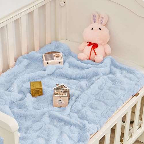 Image of Yurhap Heart Baby Blanket, Love Plush Fleece Baby Blankets for Boys Girls | Soft Sherpa Baby Girl Blanket for Infant Toddler Newborn Gift, Fluffy Baby Essentials, For Crib Stroller, 30 inchx40 inch