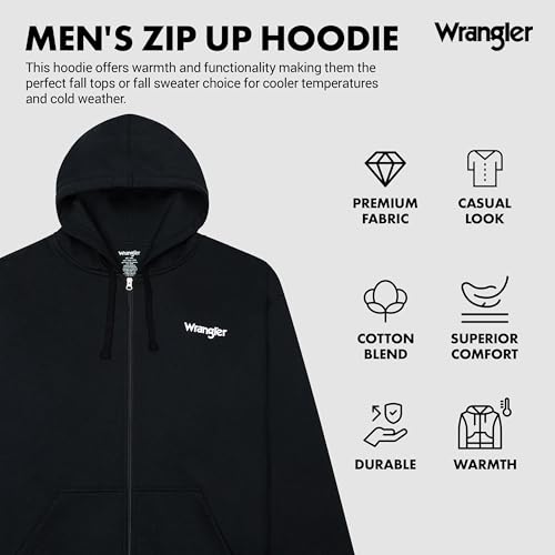Wrangler Hoodies for Men Big and Tall - Thermal Lined Zip Up Sweatshirt3