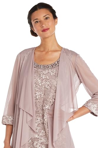 R&M Richards Women's 2 Piece Soutache Lace Knee-Length Dress with Jacket Set2