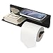 Rainsworth Toilettenpapierhalter ohne Bohren mit 2 Ablage, Edelstahl 30 cm Klopapierhalter, Papierhalter WC Rollenhalter , Klorollenhalter Papier Halterung für Badzimmer, Schwarz
