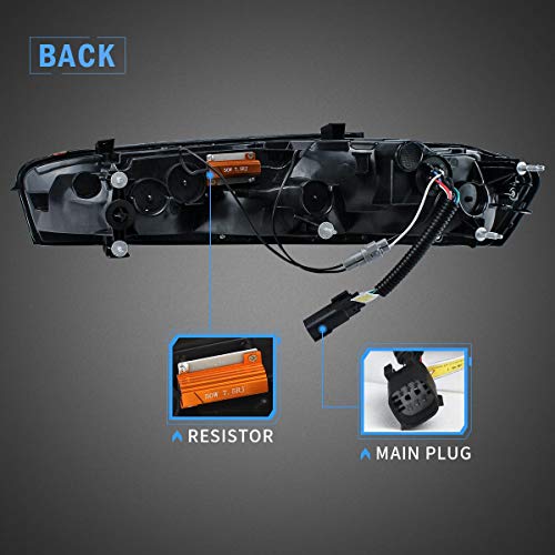 Vland Led Tail Lights Compatible With Chevrolet Camaro 2016 2017 2018 W/Amber Turn Signal W/Sequential ( Us Plug), Smoke Clear Lens Rear Lamp Assembly With Passenger& Driver Sides #TOP4