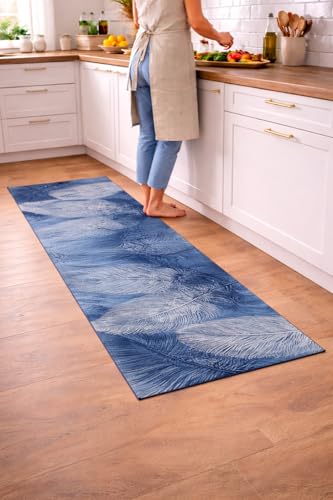 Image of SAGON 2x5 Ft Printed Runner Carpet - Cotton Bedside Rug for Bedroom & Living Room (Wing)