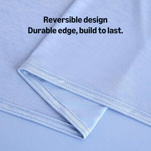 Amazon Basics Cooling Blanket for Hot Sleepers, Reversible Lightweight Thin Throw Blanket for Bed, Couch and Sofa, Queen (90" x 90"), Blue - 3