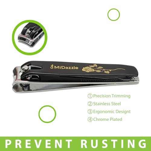 Midazzle Large Nail Clipper/Cutter (Black) - (MINAA00001) (Pack of 1) - Image 5