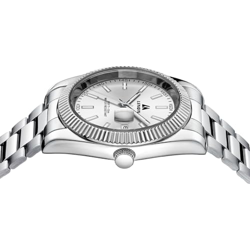 Image of LN LENQIN Mens Watches Waterproof Stainless Steel Watch for Men Analog Quartz Fashion Business Designer Wristwatch