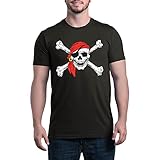 shop4ever Pirate Skull & Crossbones T-Shirt Pirate Flag Shirts XX-LargeBlack 11224