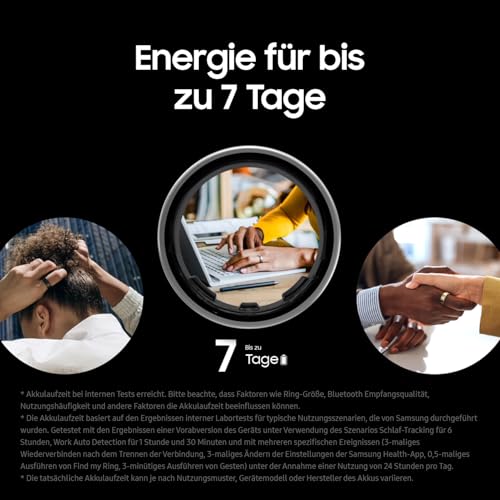 Samsung Galaxy Ring, Smart Ring mit Titan-Gehäuse, Samsung Health mit AI, Schlaftracker, Fitness Tracker, Größe 13 (US), Titanium Silver