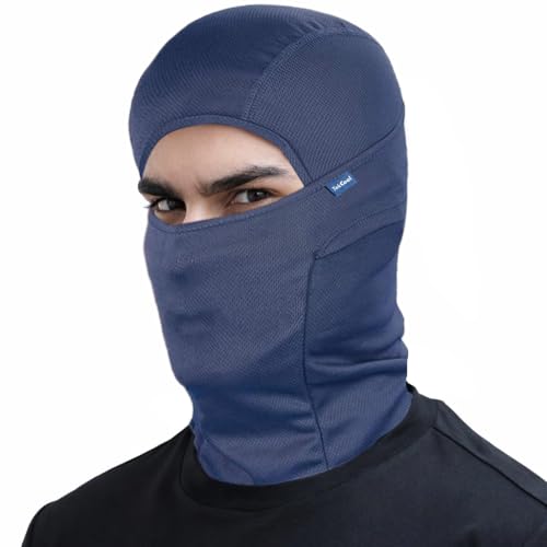 Image of TEKCOOL Face Mask for Bikers in Riding UV Protected Full Face Mask Balaclava for Men Black Mask for Bike Riding & Cycling, Full Face Helmet Mask for Men (Neavy Blue (Pack of 2))'