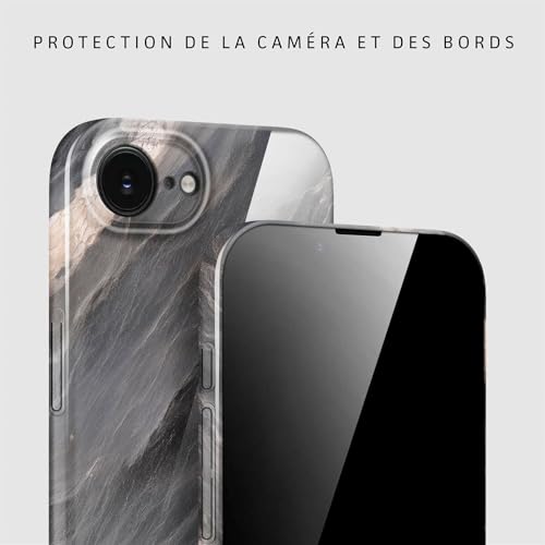 Coque iPhone 16e marbre gris pour un style urbain chic