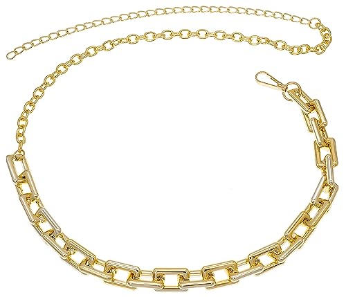 Punk Chunky Waist Chain Belt for Women with Square Metal Design4