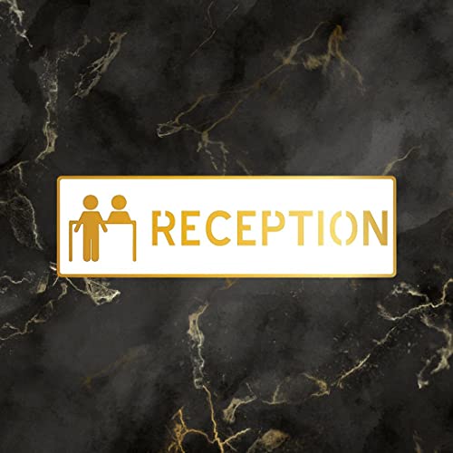 Image of CVANU 1pc Reception Acrylic Sign Board for Office /Business /Hospital Sign SelfAdhesive Board c37