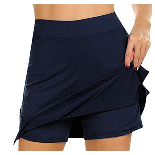 Dam aktiv atletisk skort inbyggda shorts lätt kjol sport golf tennis löpning fickor kort,D, S