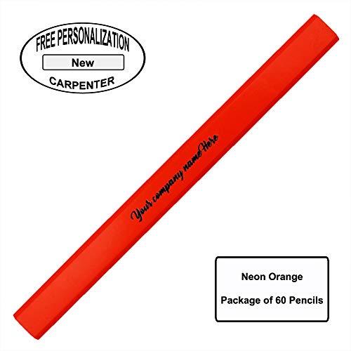 Lápices carpintero personalizados juego x60 HB naranja neón miniatura 2