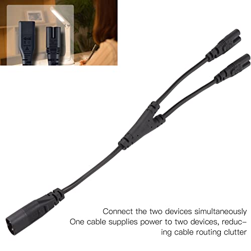 Acouto Przewody Zasilające IEC320 C8 do IEC320 C7 Y Split Męski na Podwójne żeńskie Wejście 2 Wyjścia Kabel Zasilający Prądu Przemiennego 0,98 Stopy na Wyjściu C8 na żeńskie do C7 Przewody