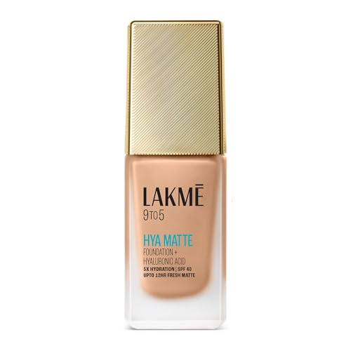 Image of Lakme 9to5 Hya Matte Foundation + Hyaluronic Acid Neutral Medium - 25ml (Pack of 2)