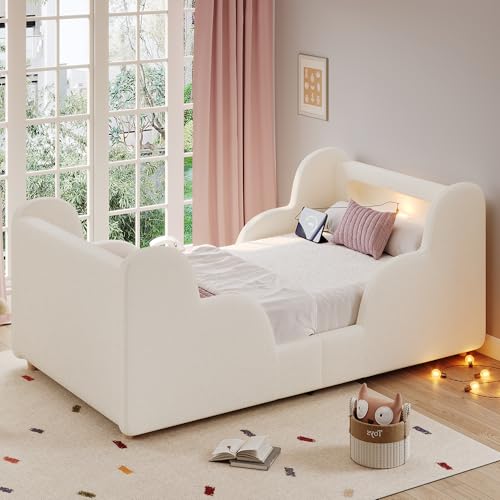 Cama infantil de 90 x 200 cm con barandilla para evitar caídas 6